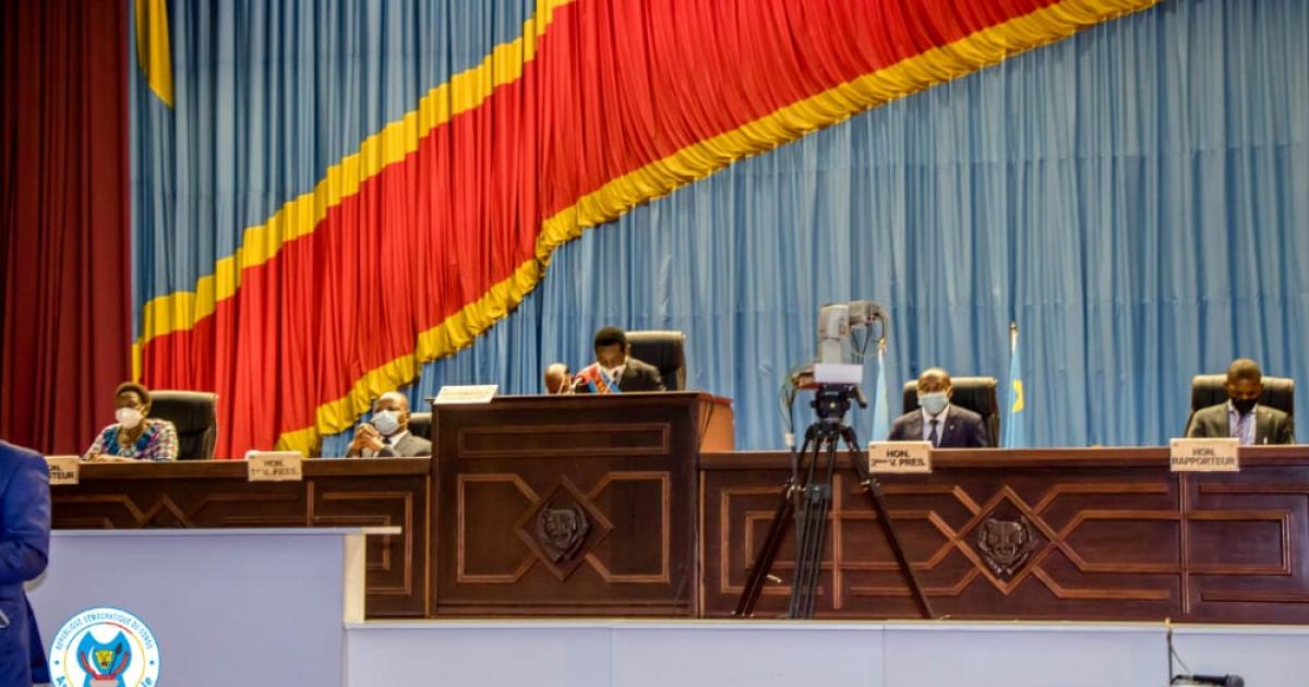 Chrsitophe Mboso et son bureau lors de l'ouverture de la session de mars à l'Assemblée nationale/Ph. Ass. Nationale