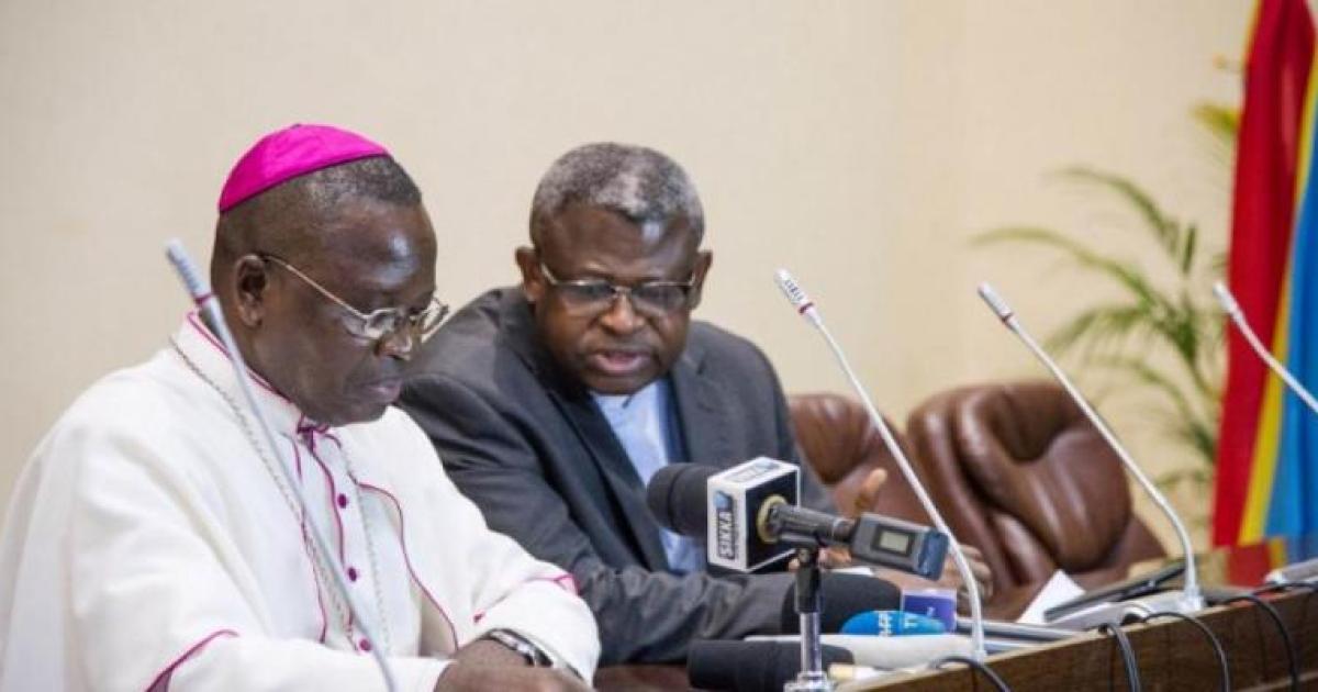 Mgr Marcel Utembi et Abbé Donatien Nshole respectivement Président et secrétaire général de la CENCO/Ph. droits tiers