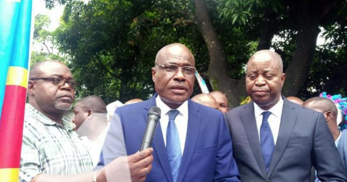 Illustration. Martin Fayulu, président en exercice de Lamuka et Adolphe Muzito devant la presse/Ph. ACTUALITE.CD