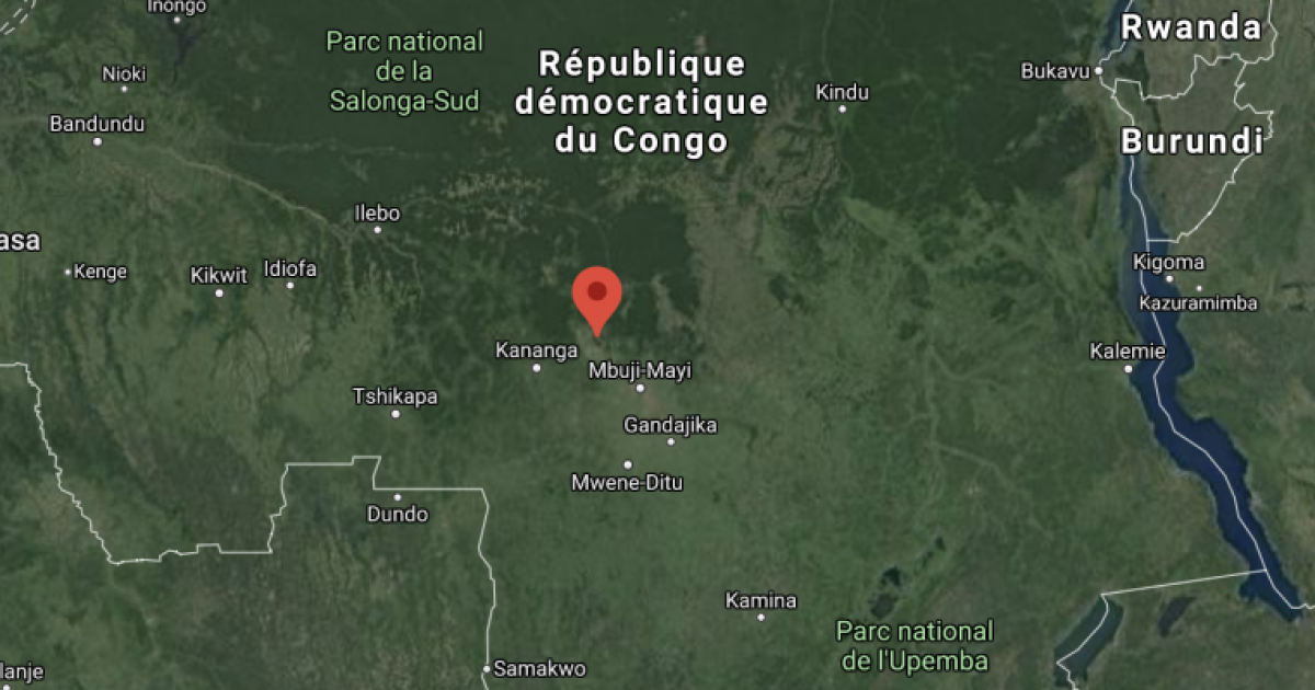 Carte de Kananga, chef-lieu du Kasaï Central