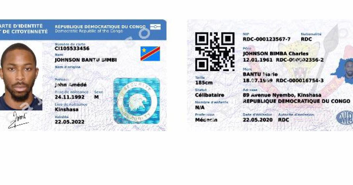 Exemplaire d'une carte d'identité 