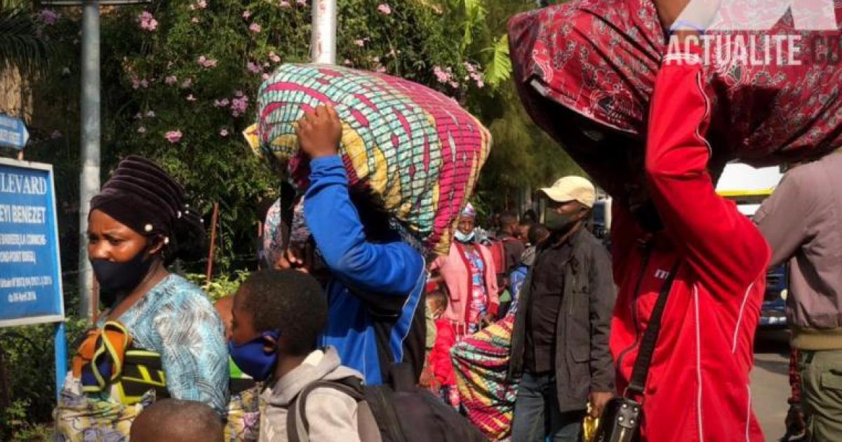 Les déplacés du Nord-Kivu après érption volcanique/Ph. ACTUALITE.CD