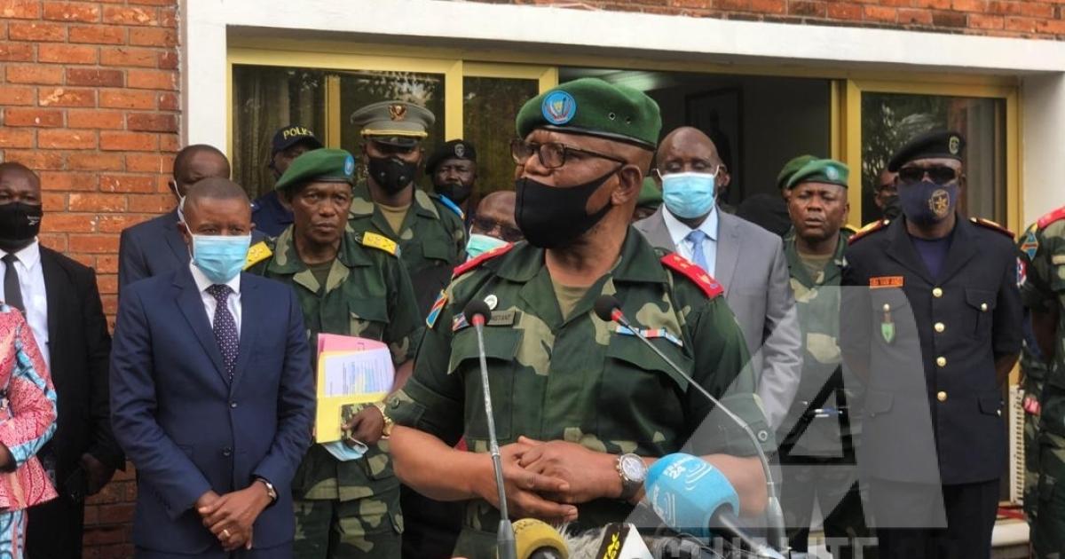 Lieutenant-général Constant Ndima, gouverneur du Nord-Kivu lors de la remise et reprise avec Carly Kasivita/Ph ACTUALITE.CD 