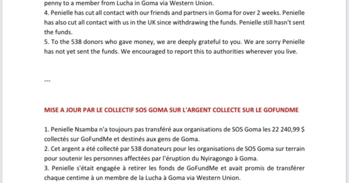 RDC-collecte de fond: Goma Actif dénonce un manque de transparence