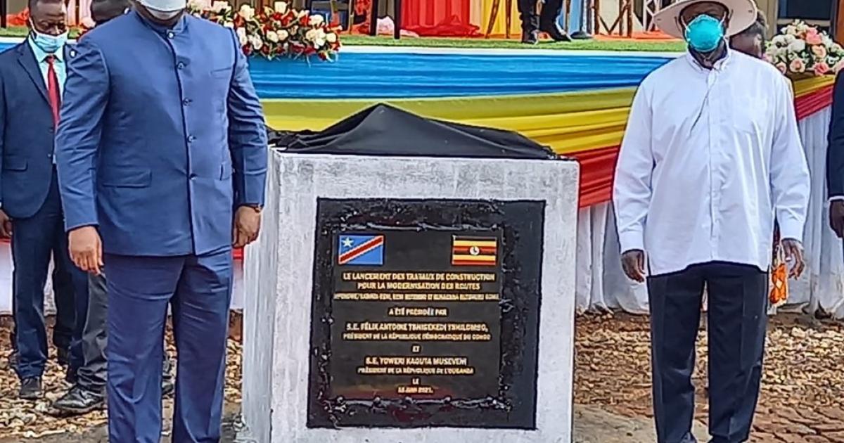 Félix Tshisekedi et Yoweri Museveni ce 16 juin 2021 à Mpondwe en Ouganda/Ph Présidence