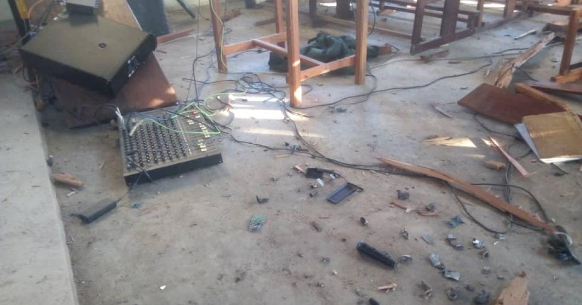 Explosion d'une bombe artisanale à la paroisse Emmanuel, située au quartier Butsili, dans la commune de Mulekera, en ville de Beni (Nord-Kivu). Ph. Droits tiers.