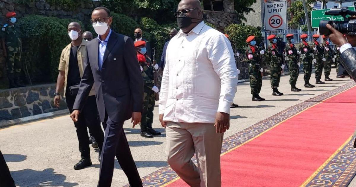Félix Tshisekedi accueille Paul Kagame à Goma