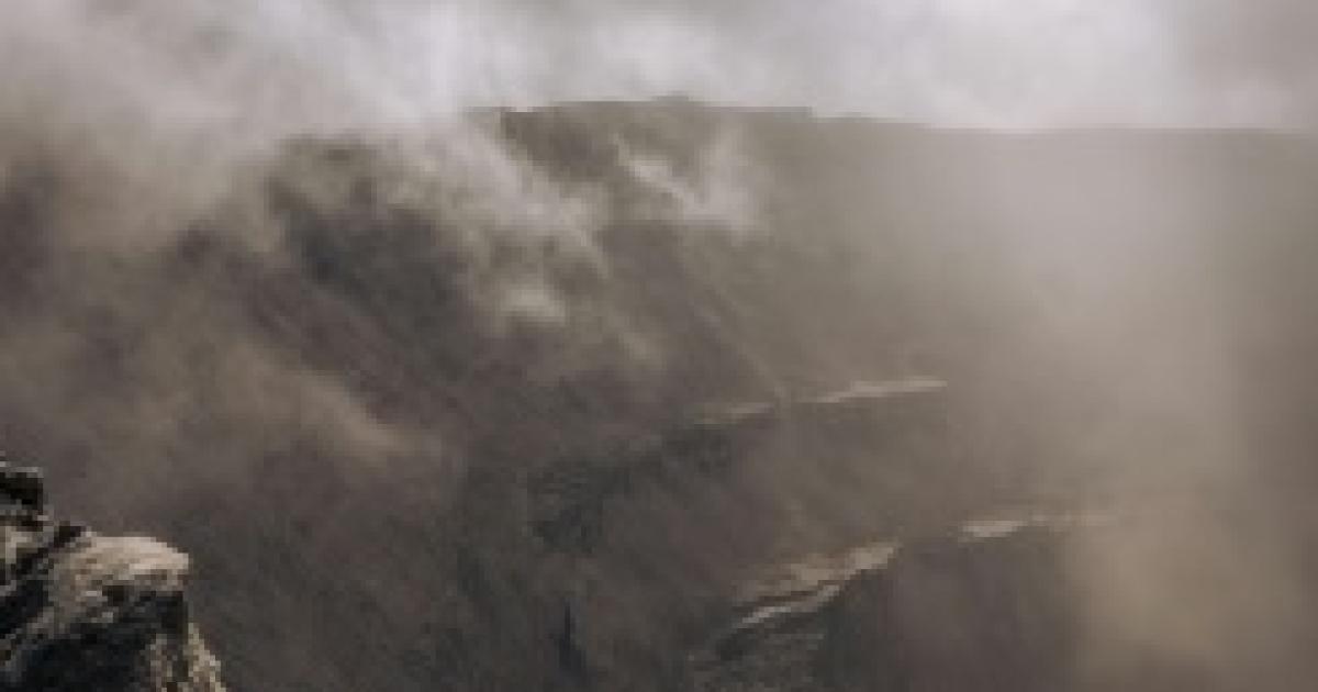 Photo montrant le volcan Nyiragongo, dans l'Est de la République démocratique du Congo, le 11 juin 2021