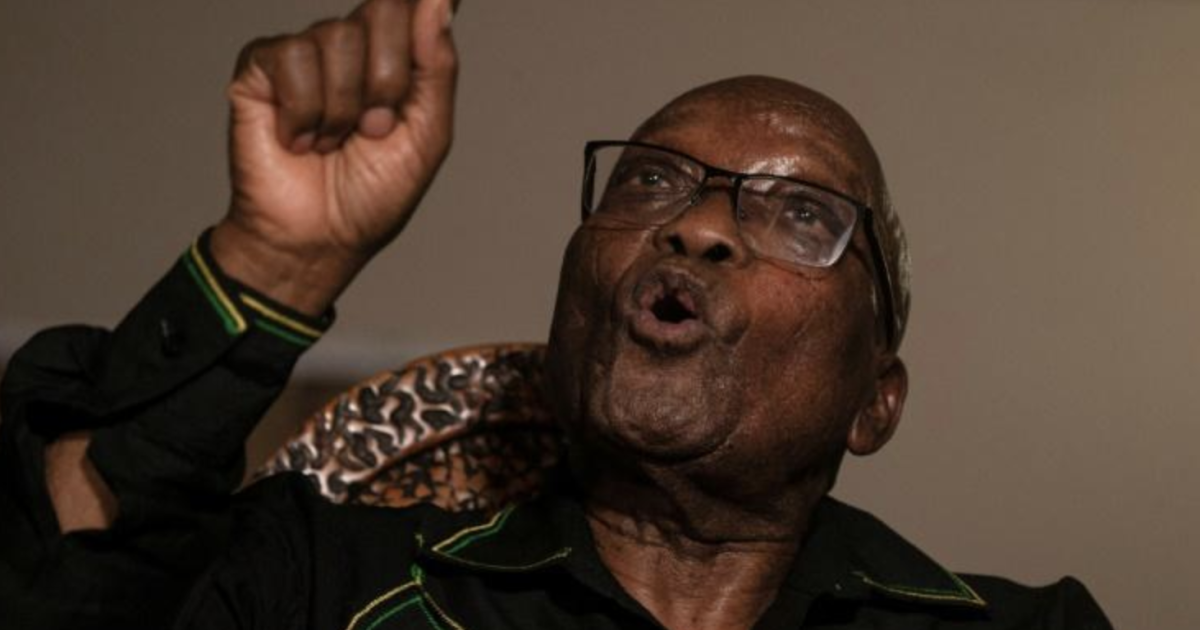 Jacob Zuma s'adresse à des médias à son domicile de Nkandla, le 4 juillet 2021. afp.com - Emmanuel Croset