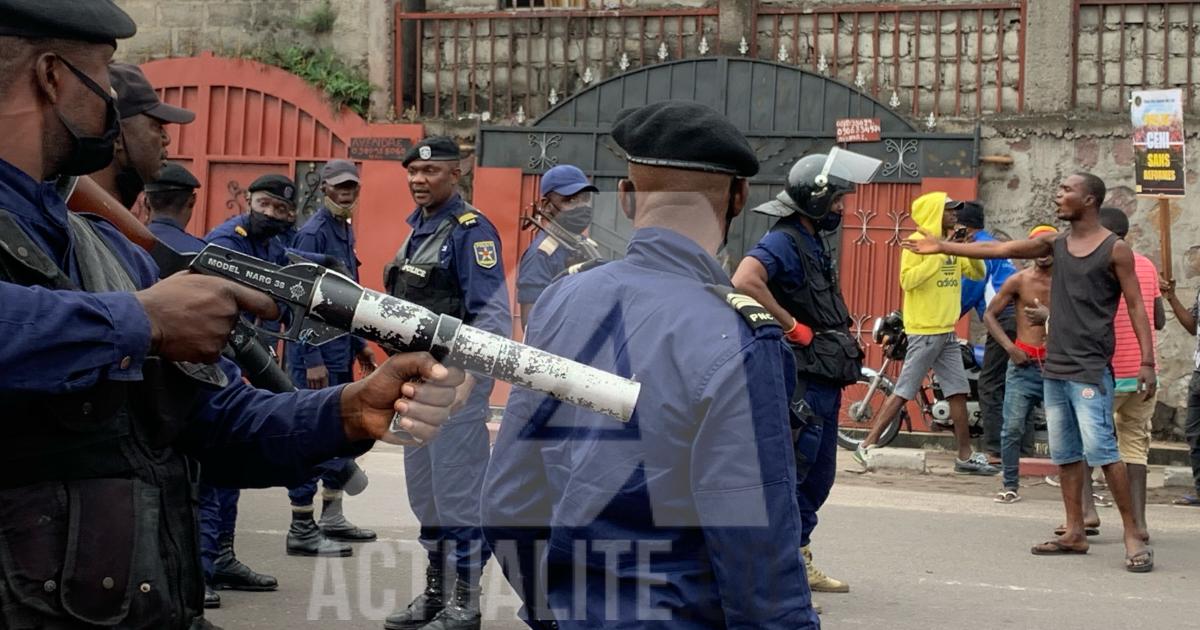 Une opération policière à Kinshasa 