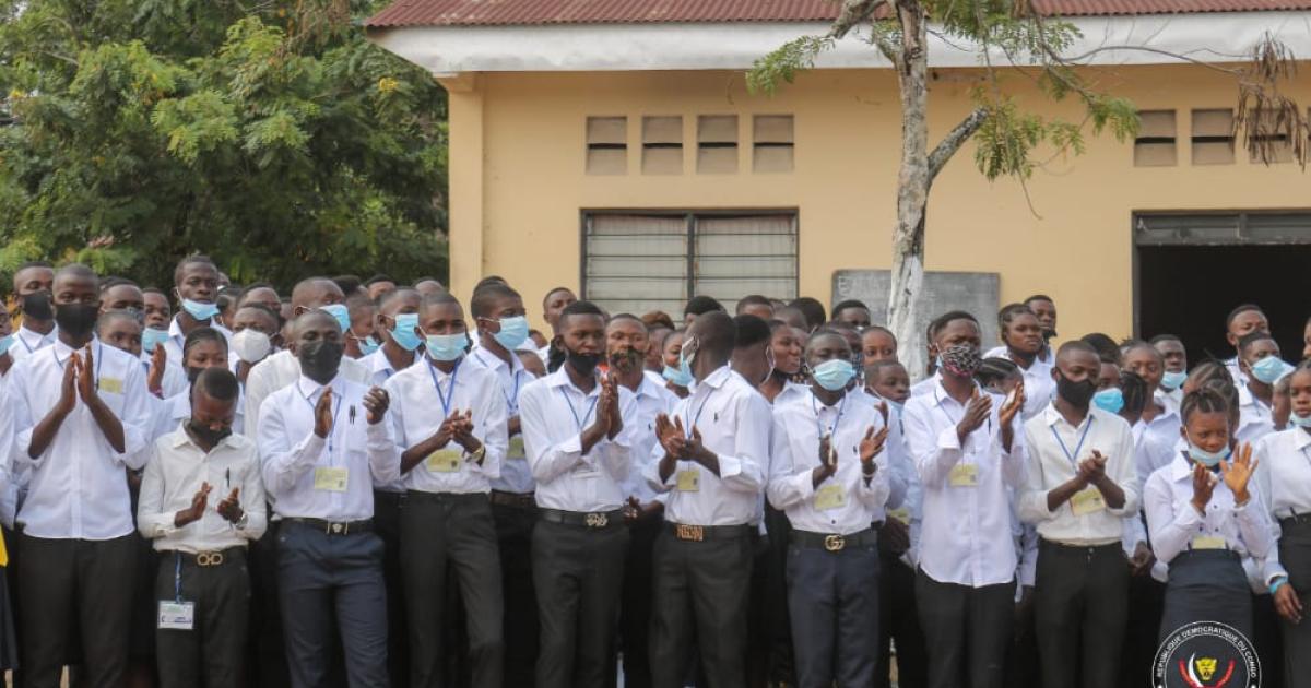 Les élèves finalistes de l'EXETAT 2021 avant le début de la session ordinaire à Kenge (Kwango)