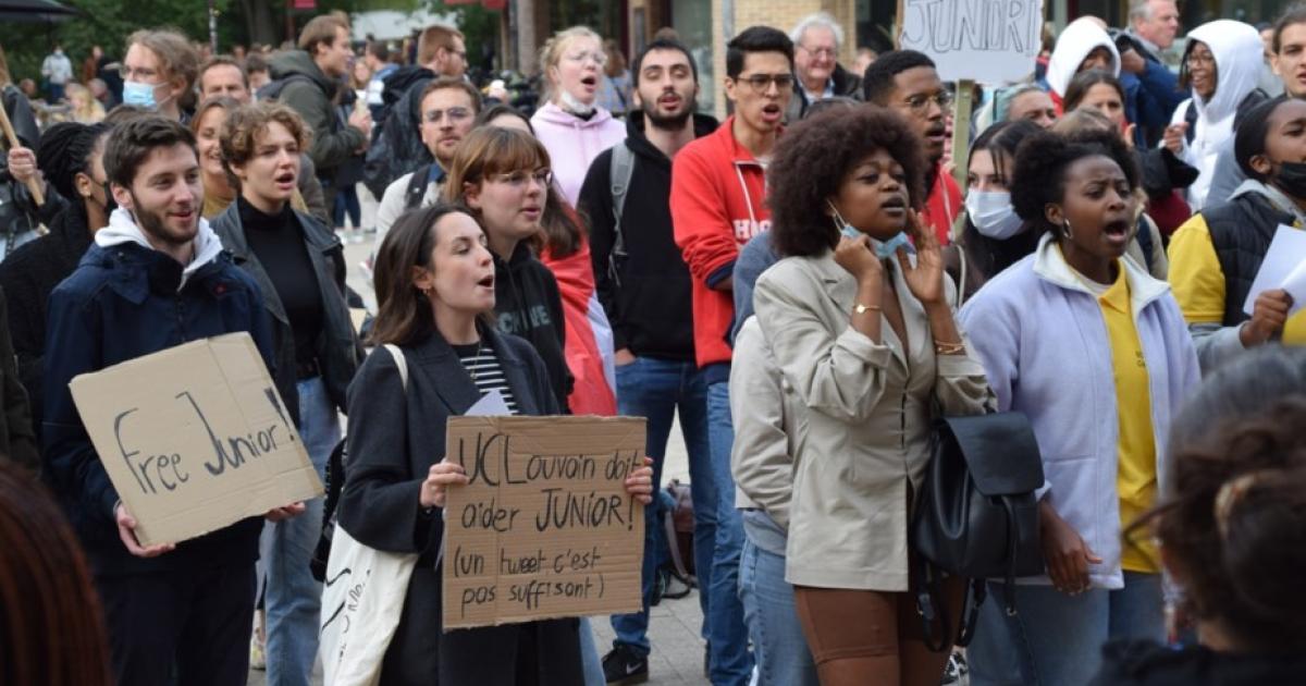 Manifestation pour réclamer la libération de Junior Masudi Wasso