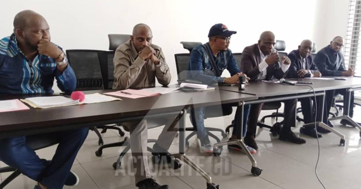 Les représentants des pétitionnaires de la SOCODA au cours d'une conférence de presse ce samedi à Kinshasa
