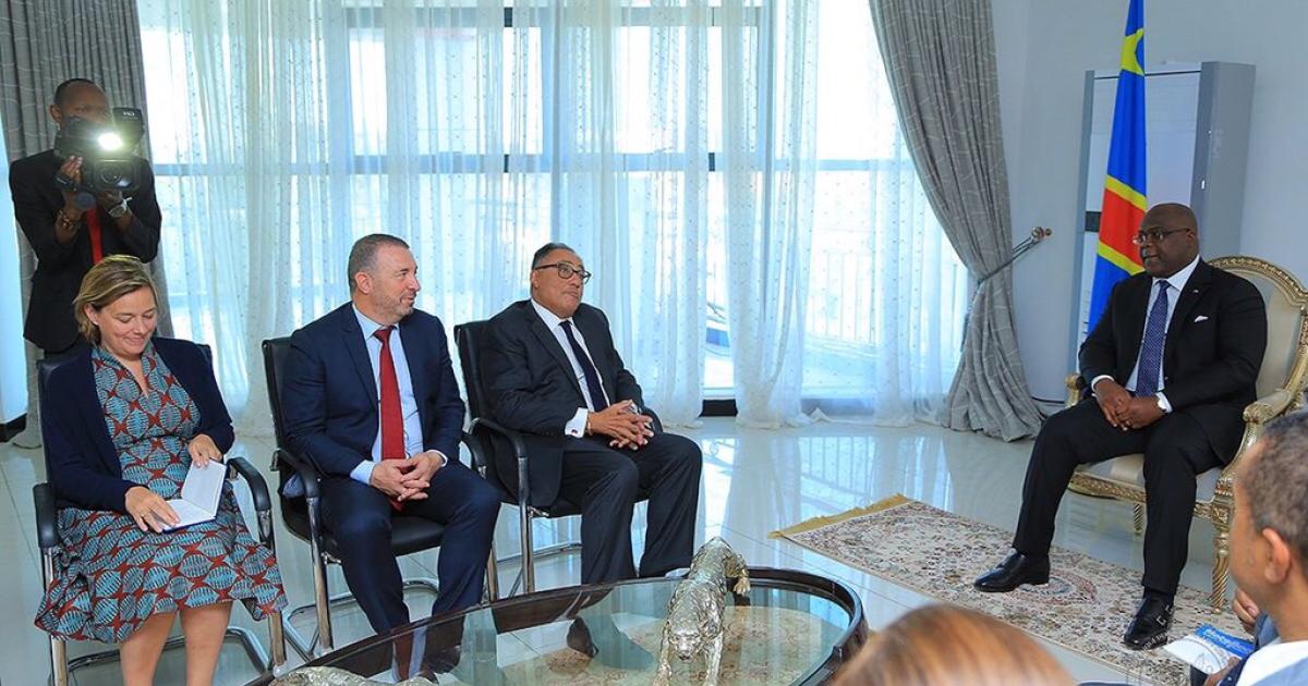 Hafez Ghanem et la délégation de la BM avec Félix Tshisekedi
