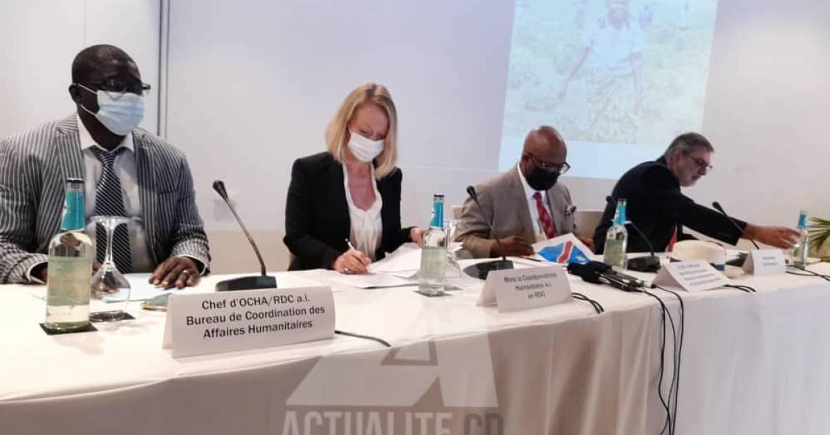 Les intervenants au lancement du plan de réponse humanitaire 2022