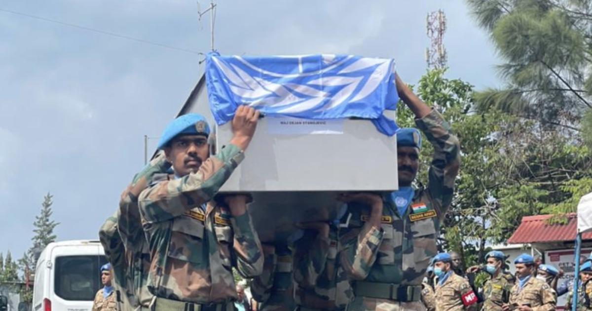 Cérémonie d’hommages aux casques bleus à Goma