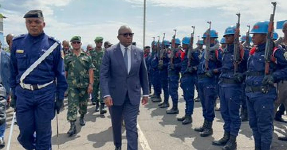 Sama Lukonde lors d'une visite à Goma pour évaluer l'état de siège