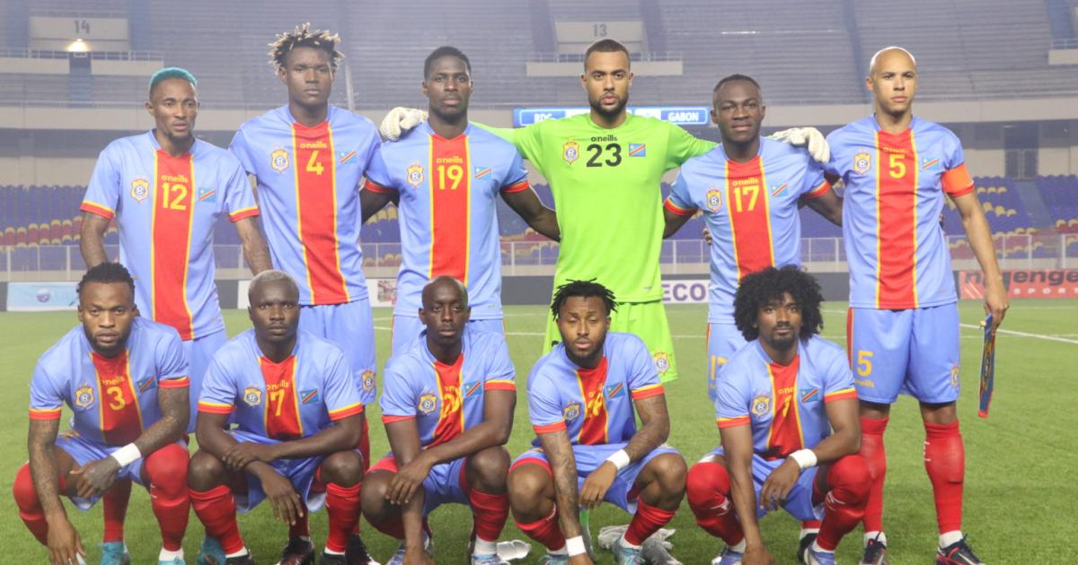 Les Léopards lors d'un match contre le Gabon à Kinshasa en 2022