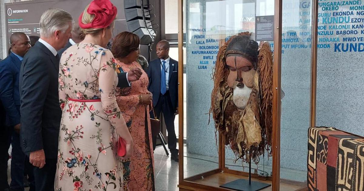 Le couple royal belge au musée national de la RDC