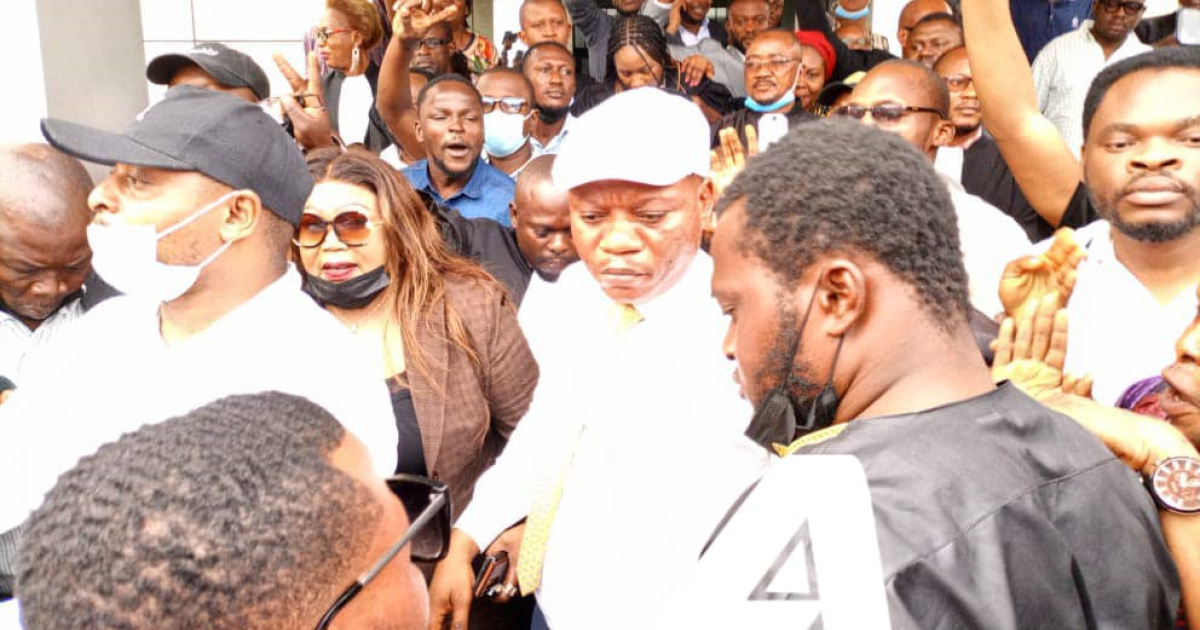 Jean Marc Kabund après audition au parquet près la Cour de cassation 