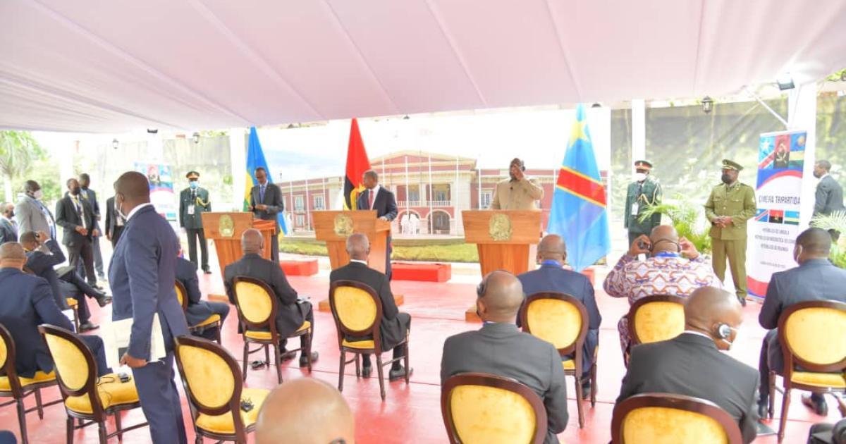 Tshisekedi, Kagame et Lourenço en point de presse