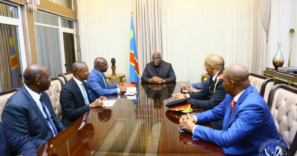 Félix Tshisekedi recevant la délégation angolaise 