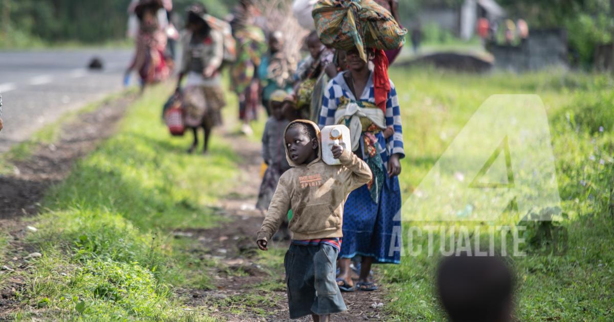 Des déplacés du territoire de Rutshuru. Ph. ACTUALITE.CD/Moses Sawasawa