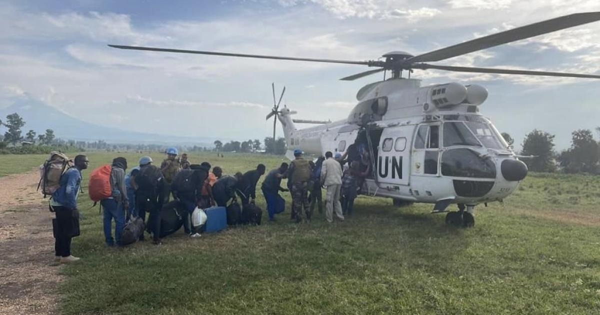 La MONUSCO a évacué par hélicoptère 12 journalistes de Rutshuru vers Goma le 31 octobre 2022