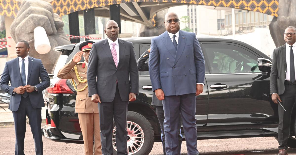 William Ruto et Félix Tshisekedi à Kinshasa