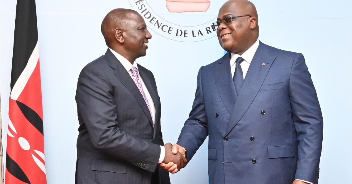 William Ruto et Félix Tshisekedi à Kinshasa