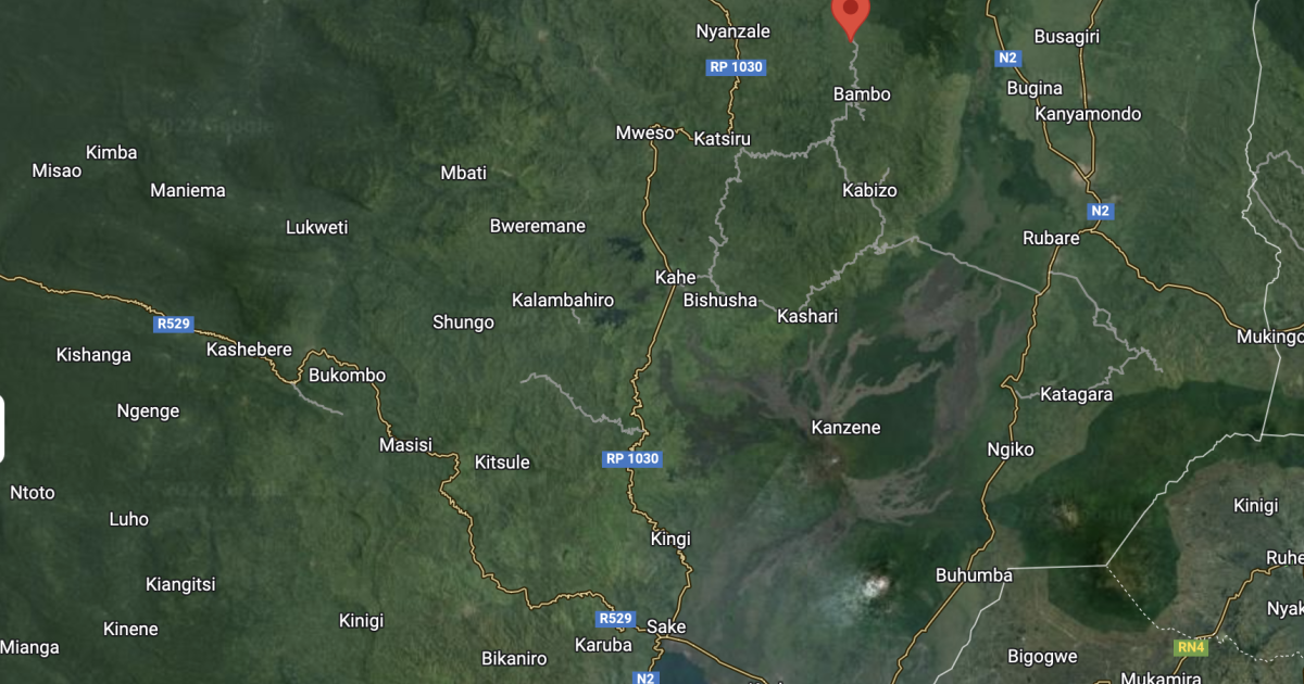 Localisation de Kishishe, au Nord de Goma