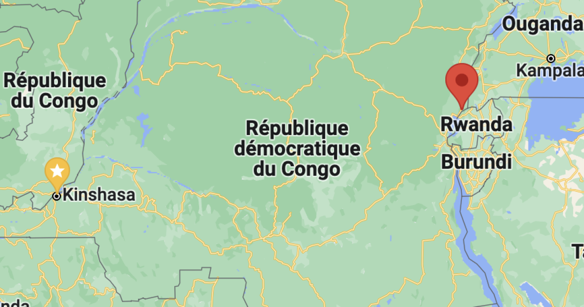 Localisation de Rumangabo, à une quarantaine de kilomètres de Goma