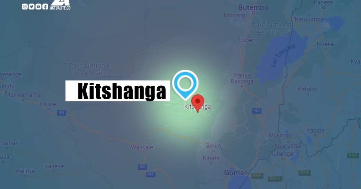 Kitshanga situé sur la carte du Nord-Kivu