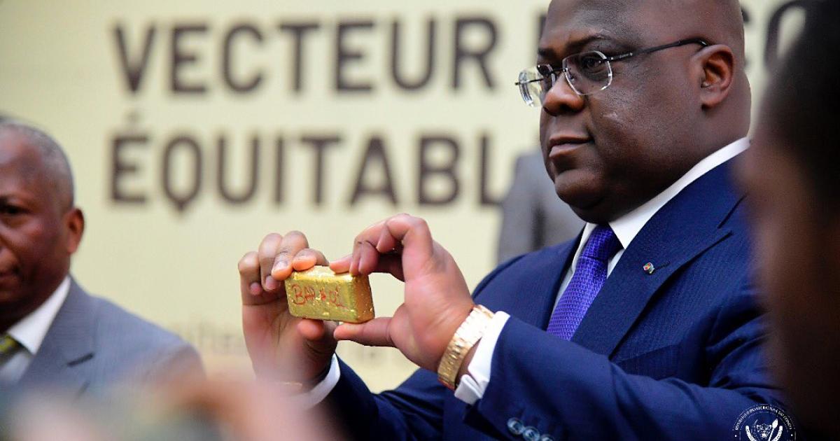 Première expédition d'Or équitable Congolais vers les Émirats Arabes Unis. Cérémonie présidée le 13 janvier 2023 par Félix Tshisekedi