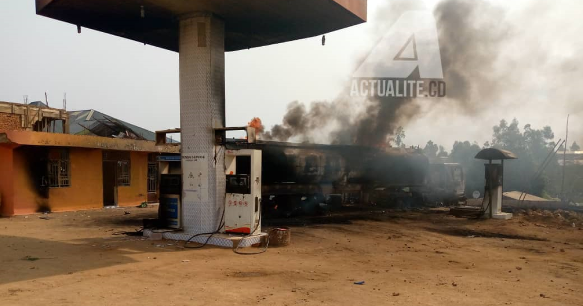 Incendie d'une station service à Bunia