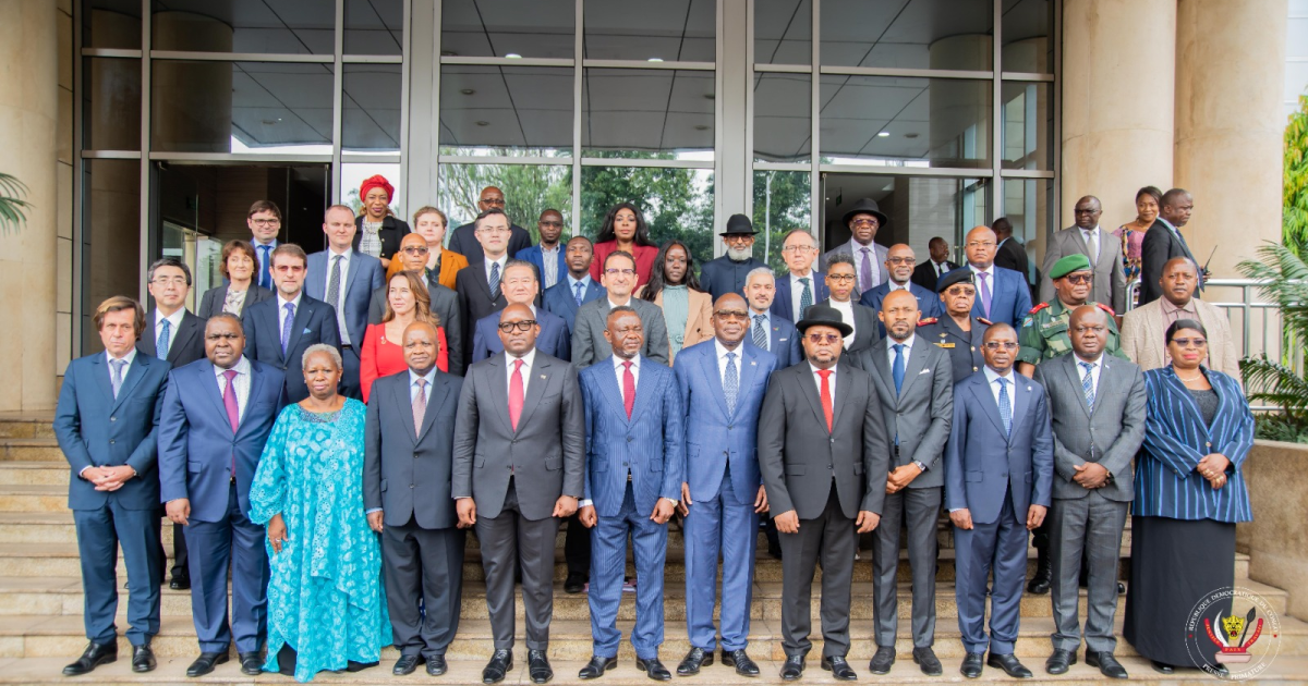 Les officiels congolais et la délégation du Conseil de sécurité de l'ONU à Kinshasa