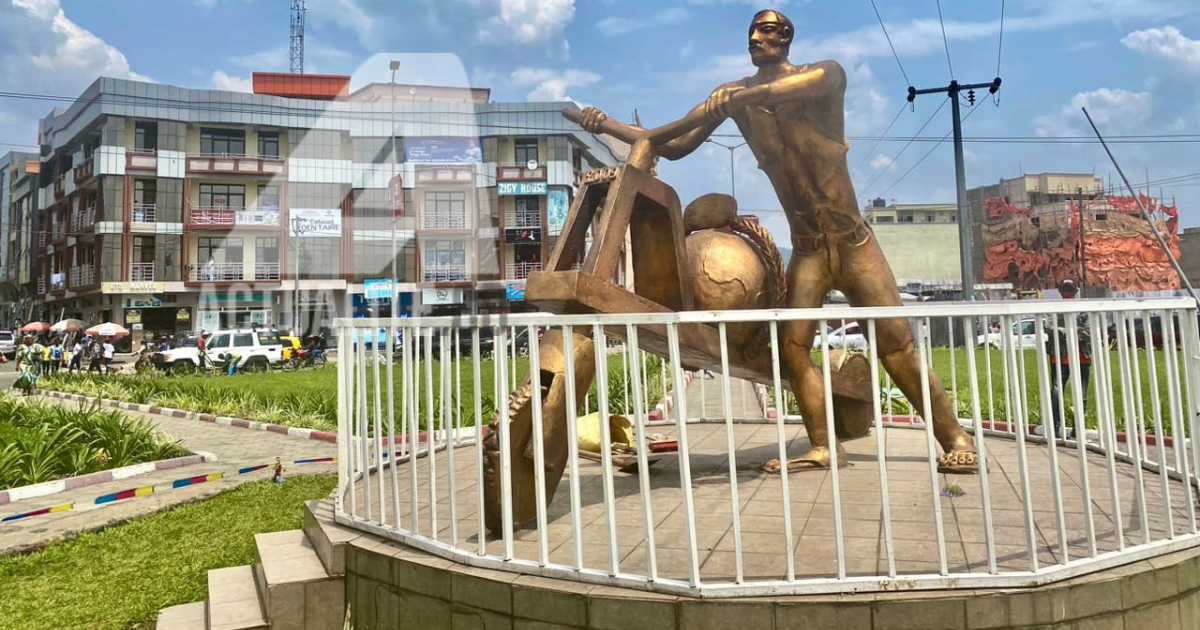 L'emblématique rond-point "Chukudu" au centre ville de Goma