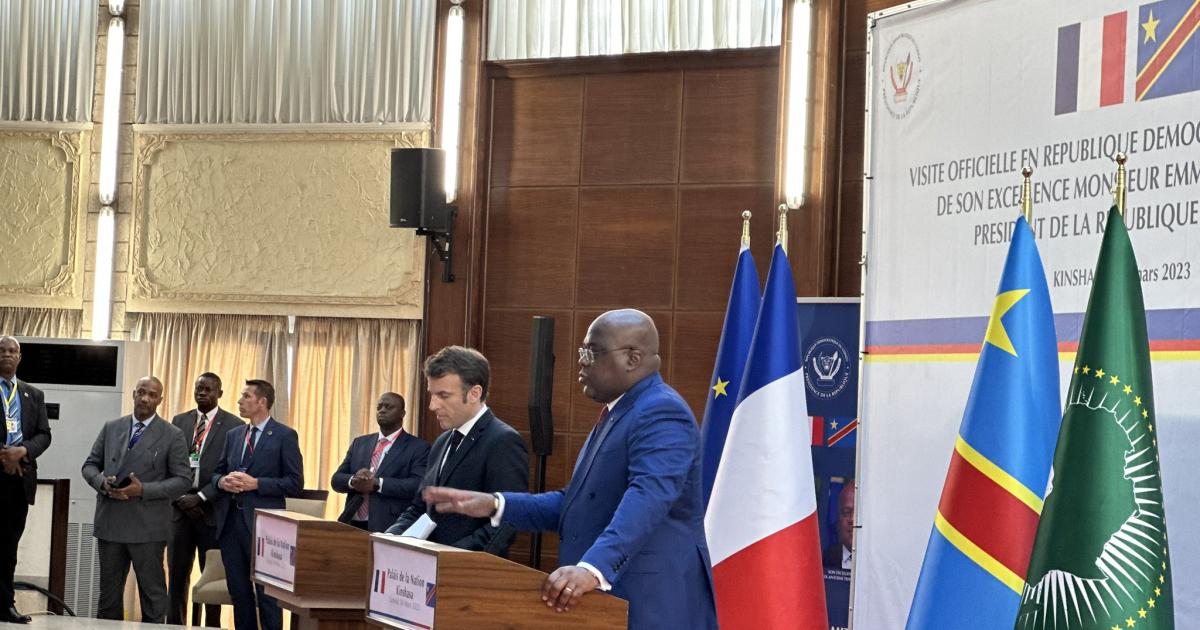 Emmanuel Macron et Félix Tshisekedi à Kinshasa