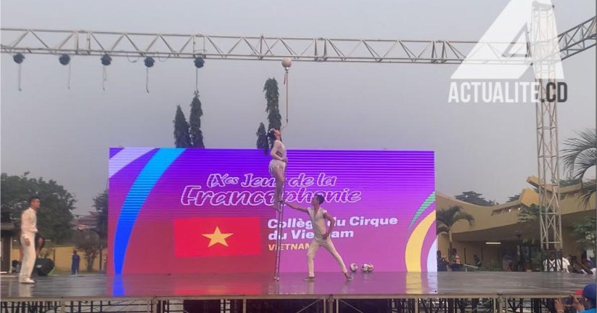 Epreuve de jonglerie avec ballon aux Jeux de la Francophonie
