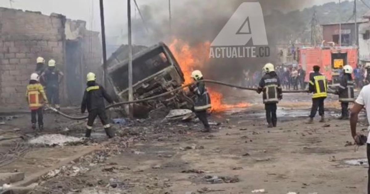 Explosion d'un camion citerne de carburant à Kinshasa