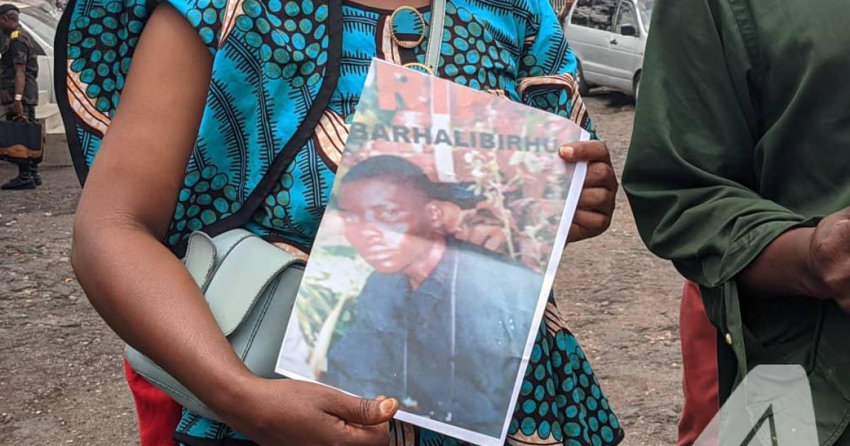 Manifestation des familles des victimes du carnage du 30 août à Goma. © Yvonne Kapinga/ACTUALITE.CD.