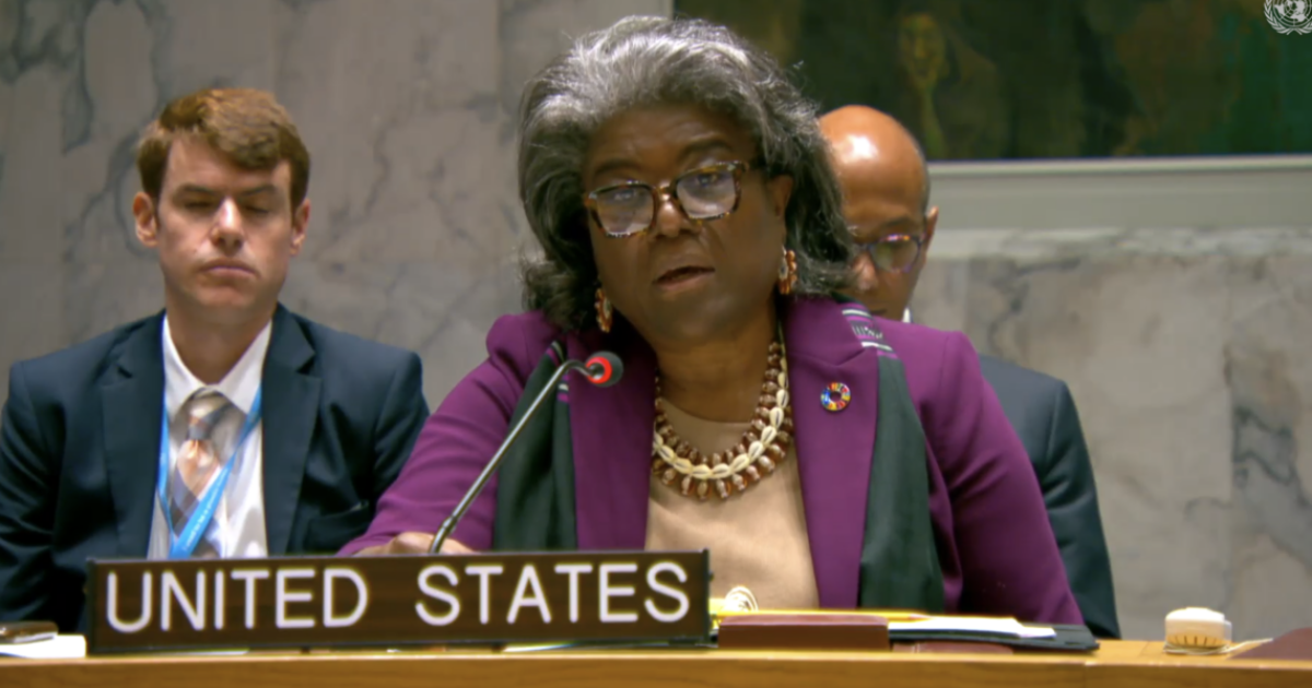 L'Ambassadrice des États-Unis auprès des Nations Unies, Linda Thomas-Greenfield,