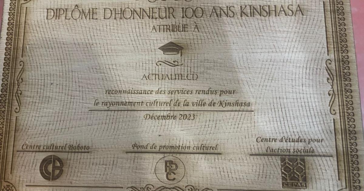 Diplôme décerné à ACTUALITE.CD