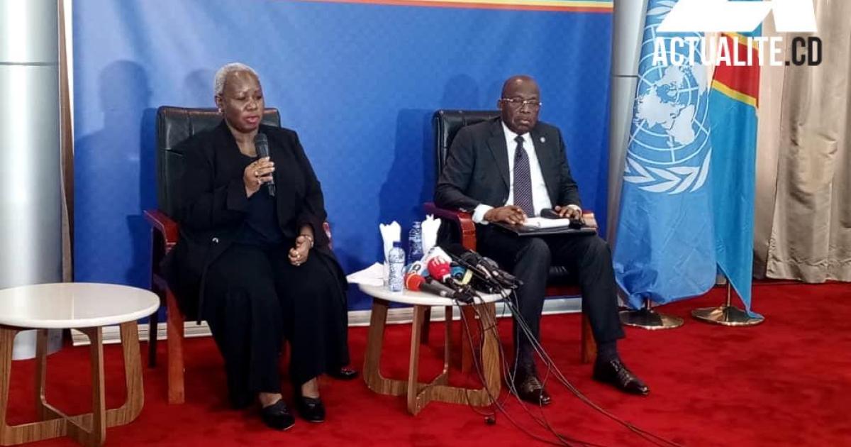 Le Vice-Premier Ministre, Ministre des Affires Etrangères et Francophonie, M. Christophe LUTUNDULA APAL.A Pen'APALA, et la Représentante spéciale du Secrétaire général des Nations Unies en République Démocratique du Congo et Cheffe de la MONUSCO, Bintou KEITA