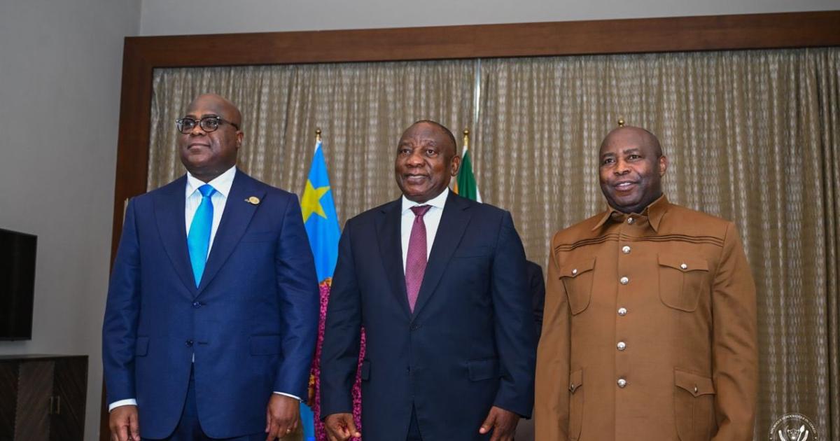 Félix Tshisekedi, Cyril Ramaphosa et Evariste Ndayishimiye