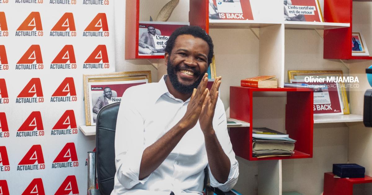 Stanis Bujakera au la rédaction de ACTUALITE.CD après sa libération