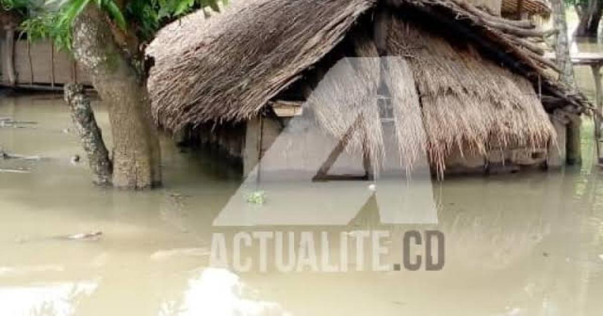 Inondations à Businga. Photo actualite.cd