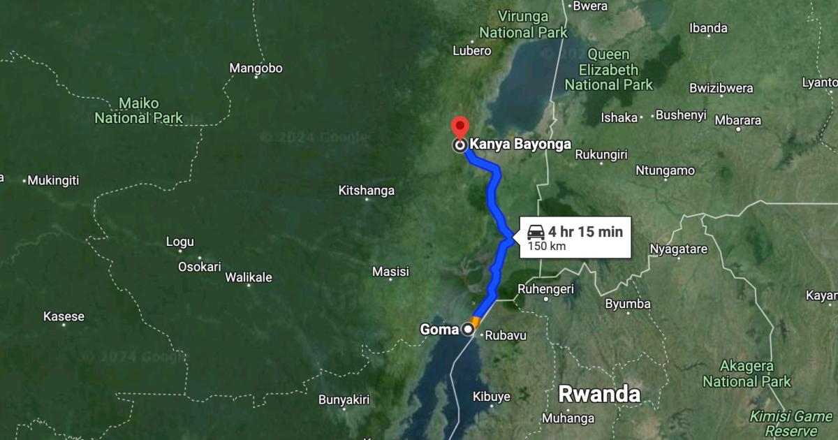 Kanyabayonga sur la carte 