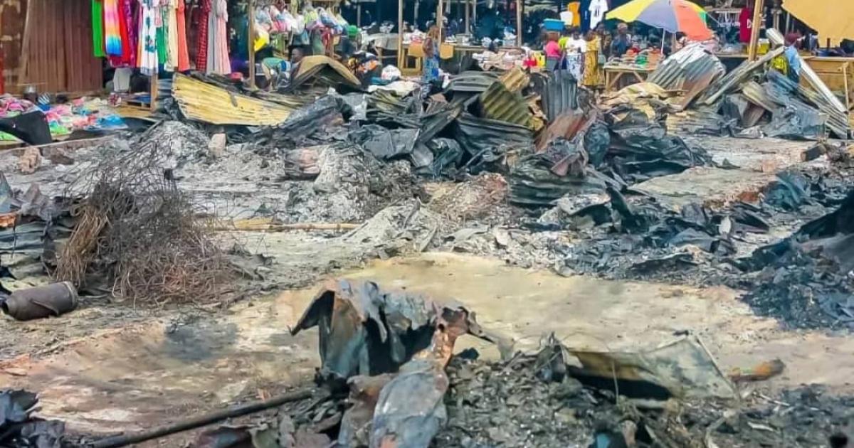 Incendie au marché de Lufu