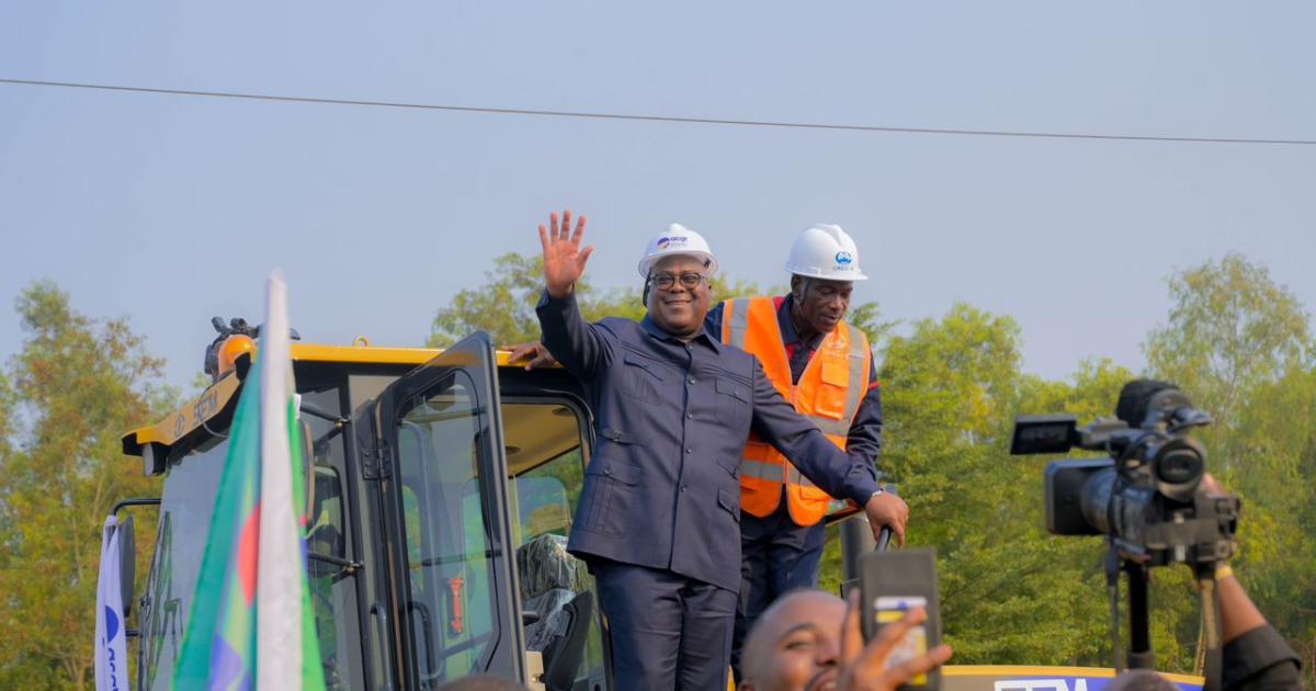 Félix Tshisekedi lors du lancement des rocades de Kinshasa